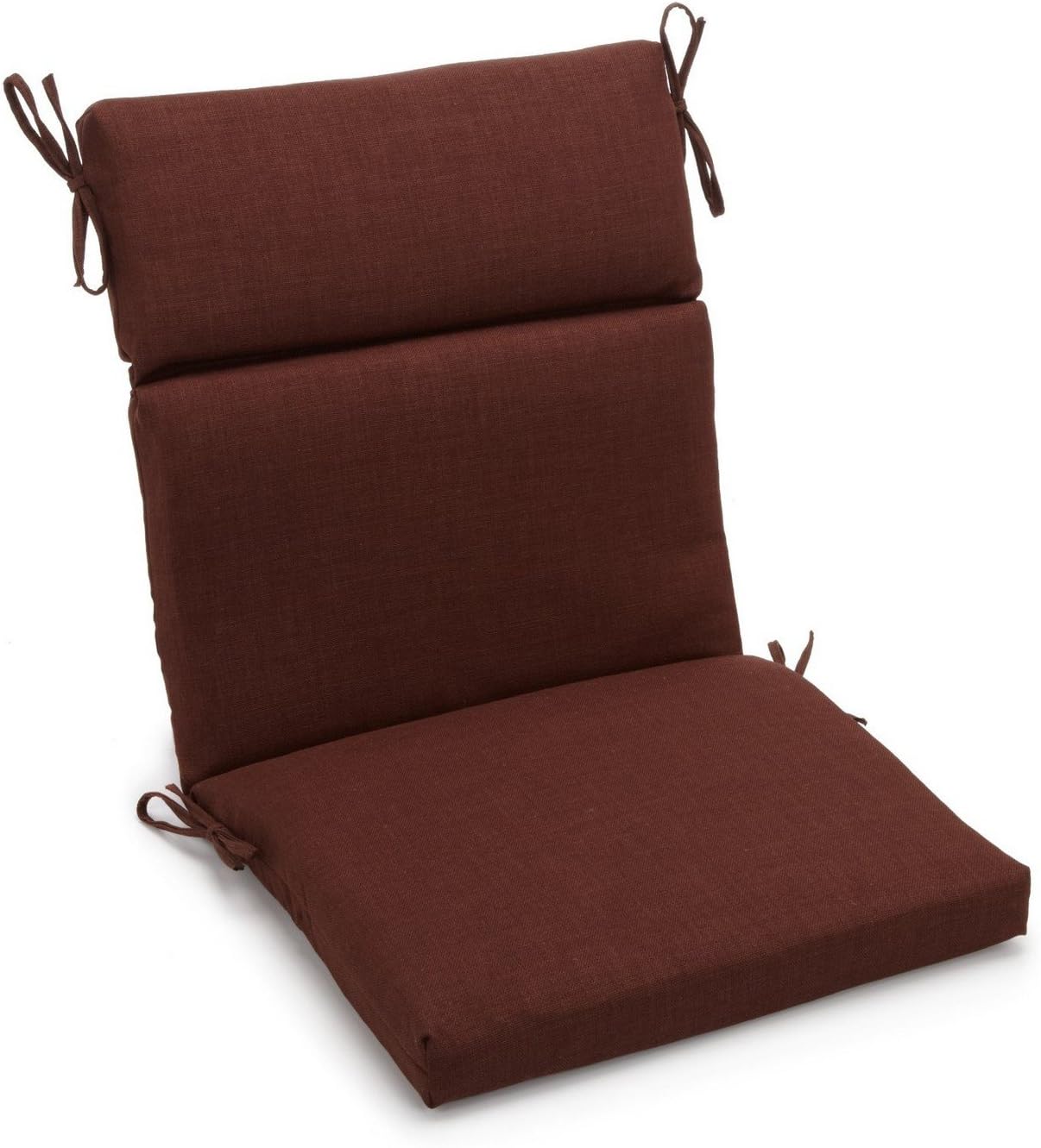 Blazing Needles Spun Polyester Solid Outdoor Squared Seat/Back Chair Cushion, 22" x 45", Tangerine Dream