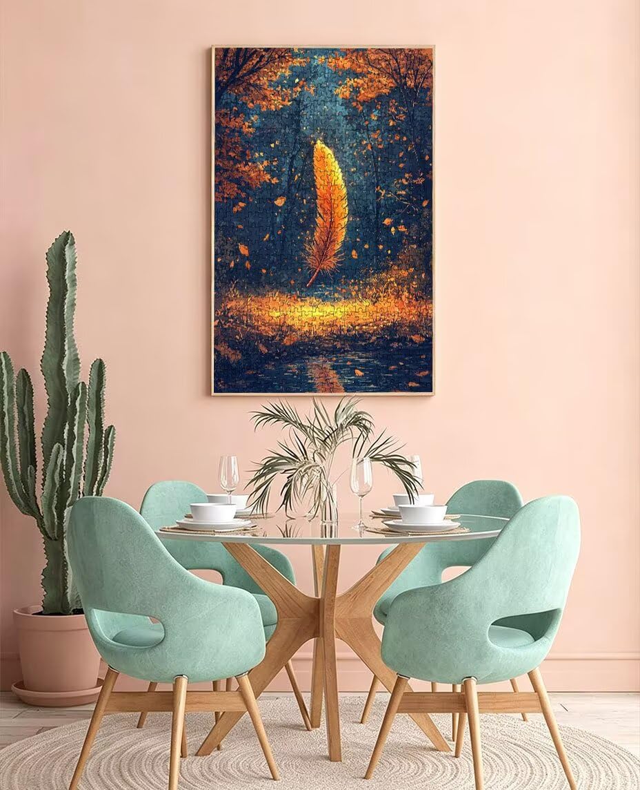 Puzzle 1000 Pezzi Piume Arancioni 3D Puzzle per Adulti Impegnativo, Educa Puzzles Artistico, Divertente E Stimolante Puzzles Decorativo per La Famiglia, Regalo e Decorazione Pareti BXHZW6-143