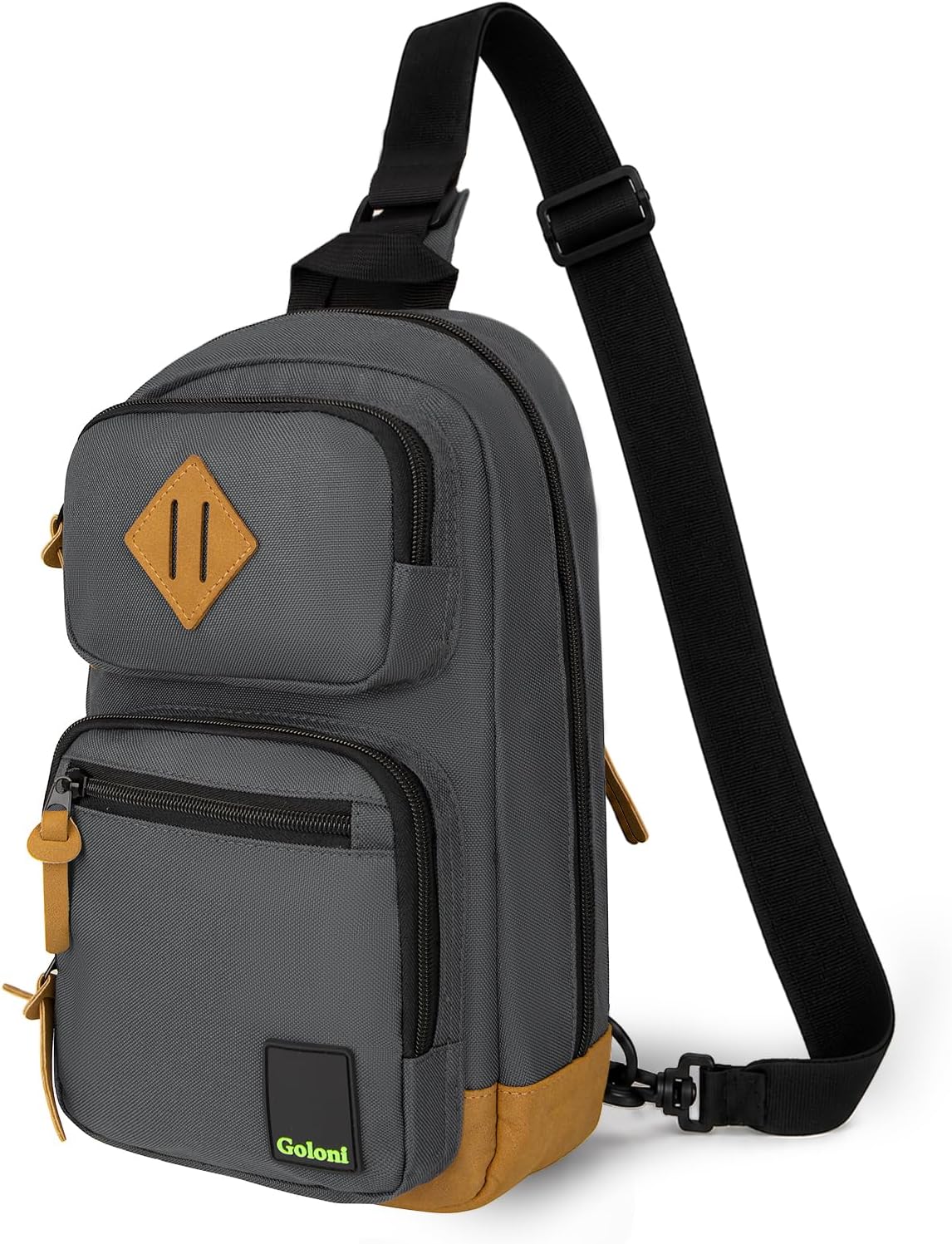 Goloni Sling Bag Crossbody Shoulder Bag for Men Women,Waterproof Lightweight Casual Daypack with Multi-Pockets