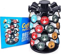 FUNNYTA Coffee Pod Carousel Holder, K-Cup Pods Holder Organizer Stand for 40 Keurig K-Cup Pods, Spins 360-Degrees, Home or Office Kitchen Counter Organizer