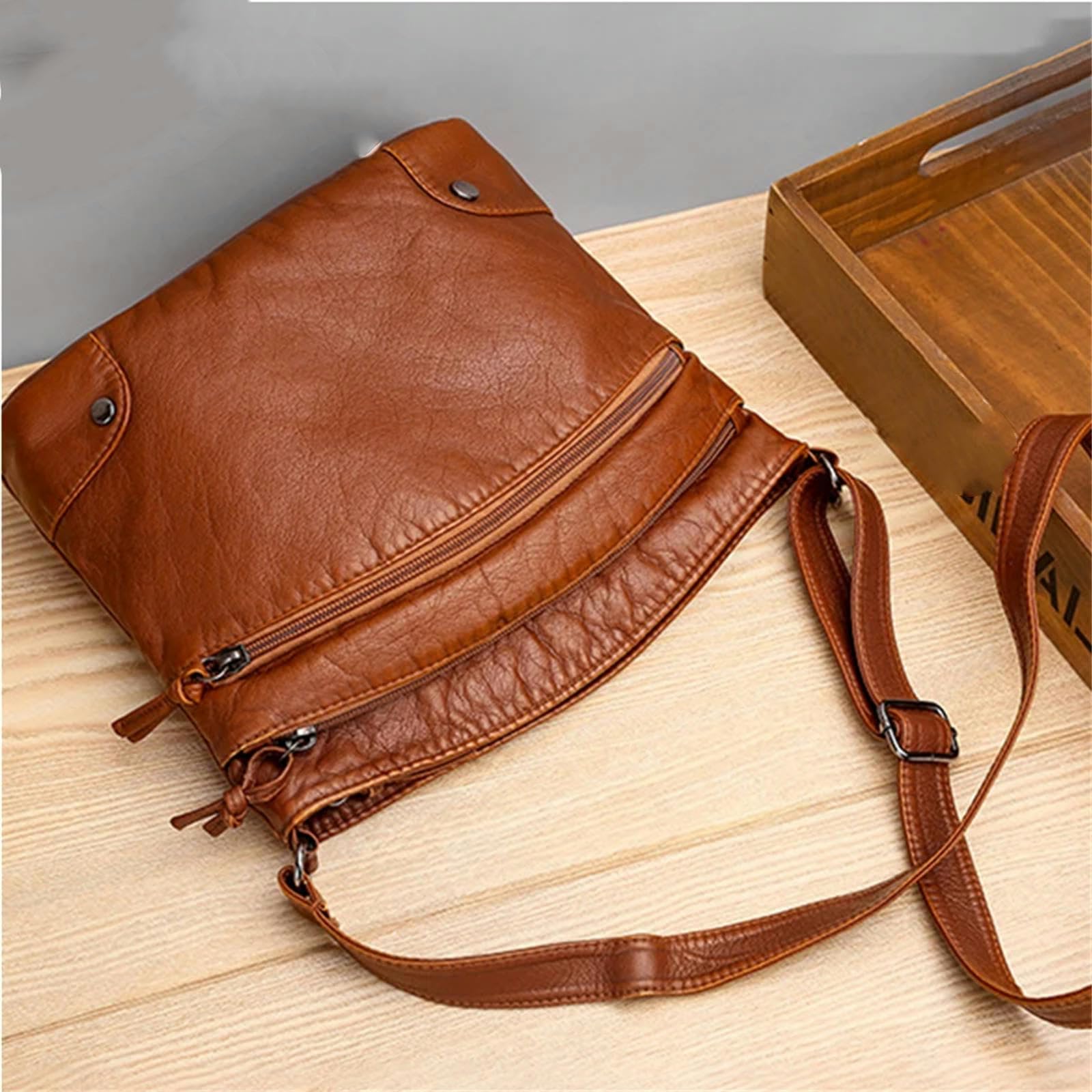 torby crossbody dla kobiet miękka skóra PU torba na ramię damska zamek błyskawiczny torebka listonoszka torba wiadro