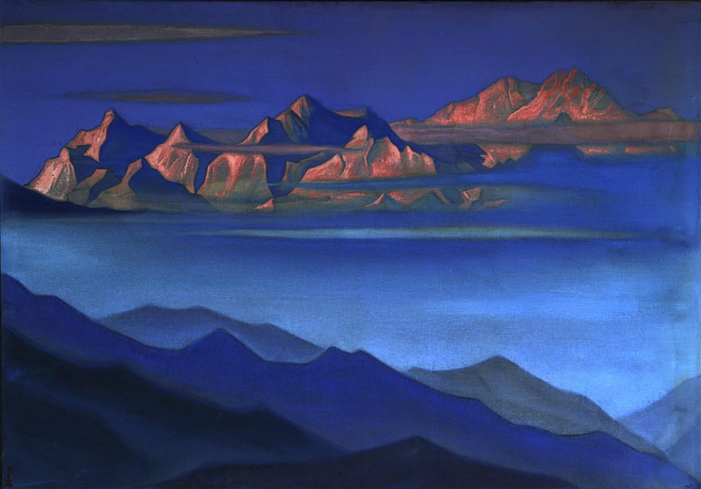 POSTERIIk Vintage Classic Picture Landscape Artwork Kangchenjunga' by Nicholas Roerich Portrait Canvas Painting for Office Home Decor 60x90cm