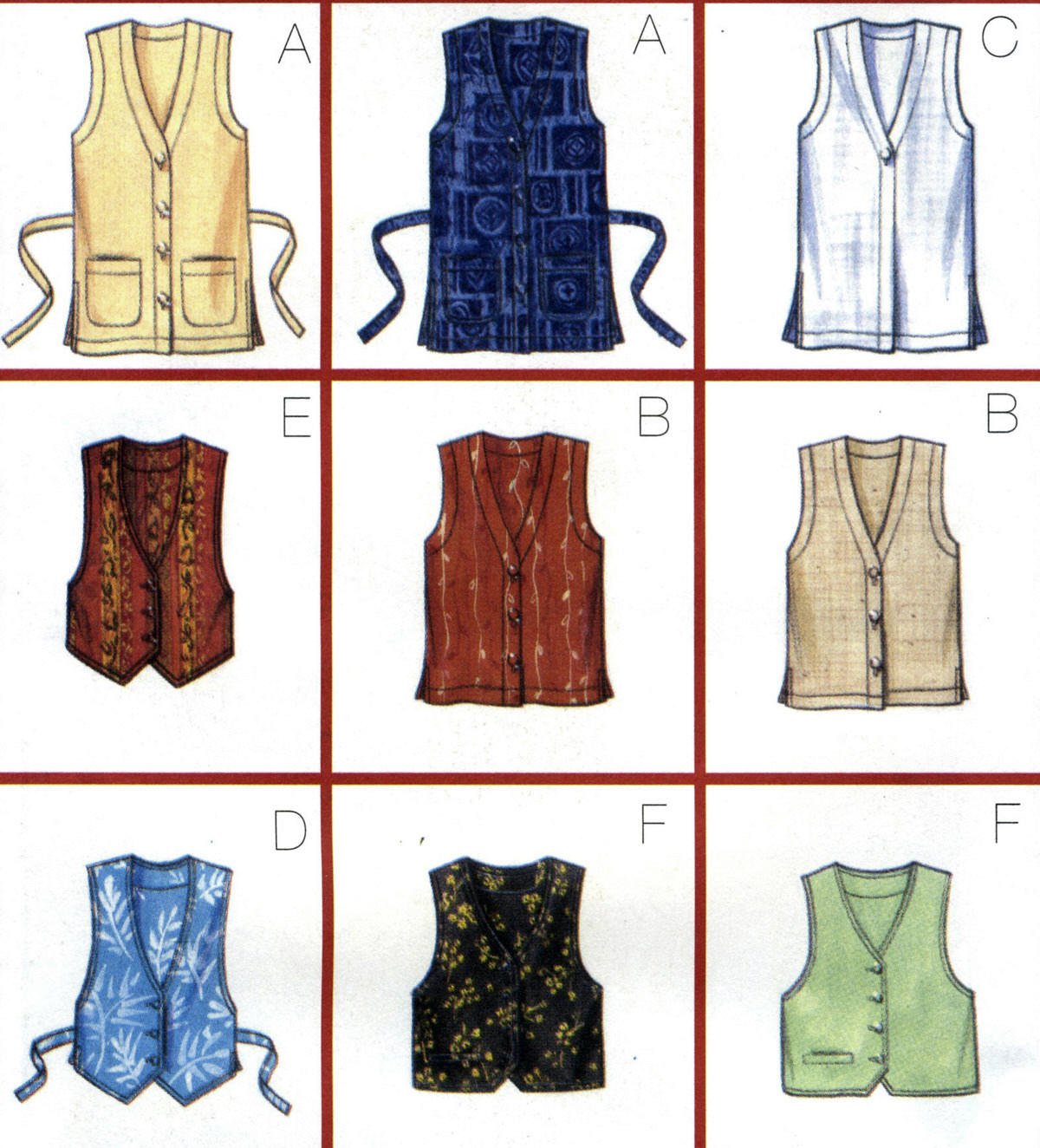 Amazon.com: Misses Unlined Vest Sewing Pattern Low Armholes Length Variations Butterick 5552 Size 12-14-16 Easy : Arts, Crafts & Sewing m6228