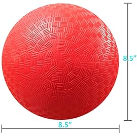 AppleRound 8.5 Inch Playground Ball with Air Pump, Pack of 1 Ball with 1 Pump, Official Size for Dodge Ball, Handball, Camps and Schools (Red)