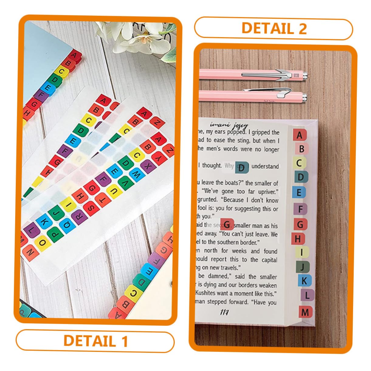 Uonlytech 4 Set Schede Indicatori Adesivi Colorati Per Quaderni Etichette Alphabetiche Per Segnalibri E Organizzazione Per Ufficio E Studio 30 Fogli*4