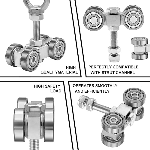 Miniatura 5 de Asamblea silenciosa de la carretilla de los rodillos de la asamblea de la carretilla de 4 ruedas cuatro (4)