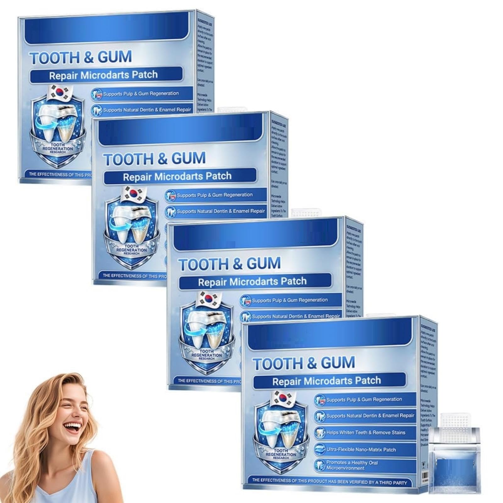 Riparazione dei denti, strisce per la cura di denti e gengive, 2026 nuove strisce sbiancanti per i denti, strisce orali a dissoluzione rapida per la cura di denti e gengive (4pcs)