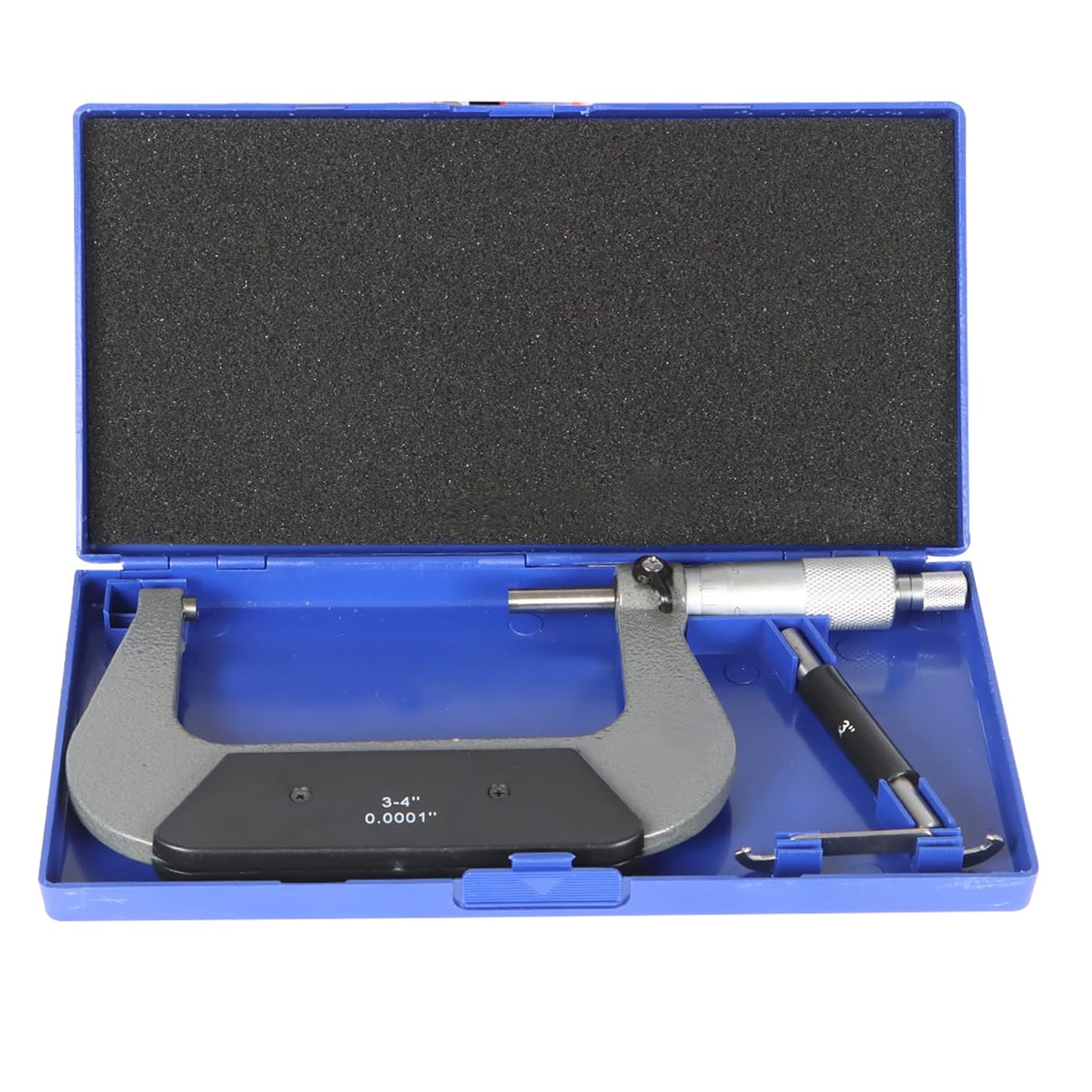 waltyotur U-Shaped Outer Micrometer 3-4 Inch with Carbide Tip Accuracy 0.0001 Inch Suitable for Precision Measurement Work with Box