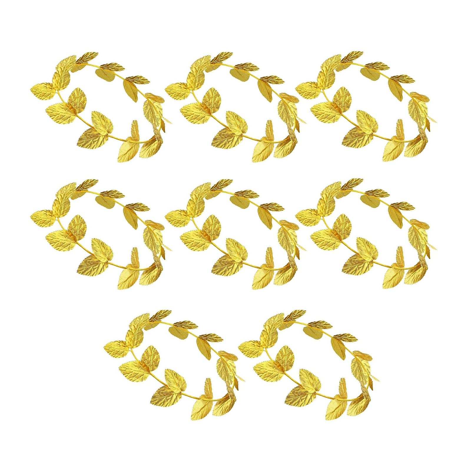 Tezuyok 8pcs Halloween Toga Headpiece Gold Leaf Greek Goddess Accessories Headband Greek Emperor Crown Toga Headwear for Men Women Headdress Toga Party Accessories