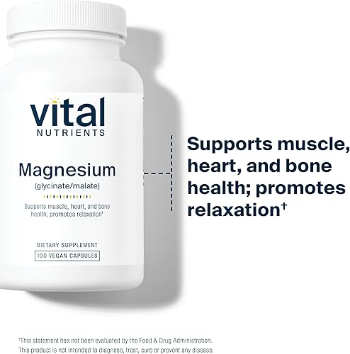 Miniatura 10 de Vital Nutrients - Magnesio glicinatomalato 120 mg - Formulado para apoyar la salud de los dientes los huesos y el corazón - Sin soja sin gluten sin