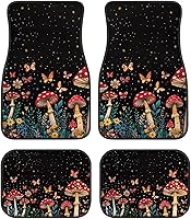 Vista 46 de Yewattles - Set de 4 alfombrillas para auto con estampado de rosa roja, delanteras y traseras, antideslizantes, ajuste universal para sedán