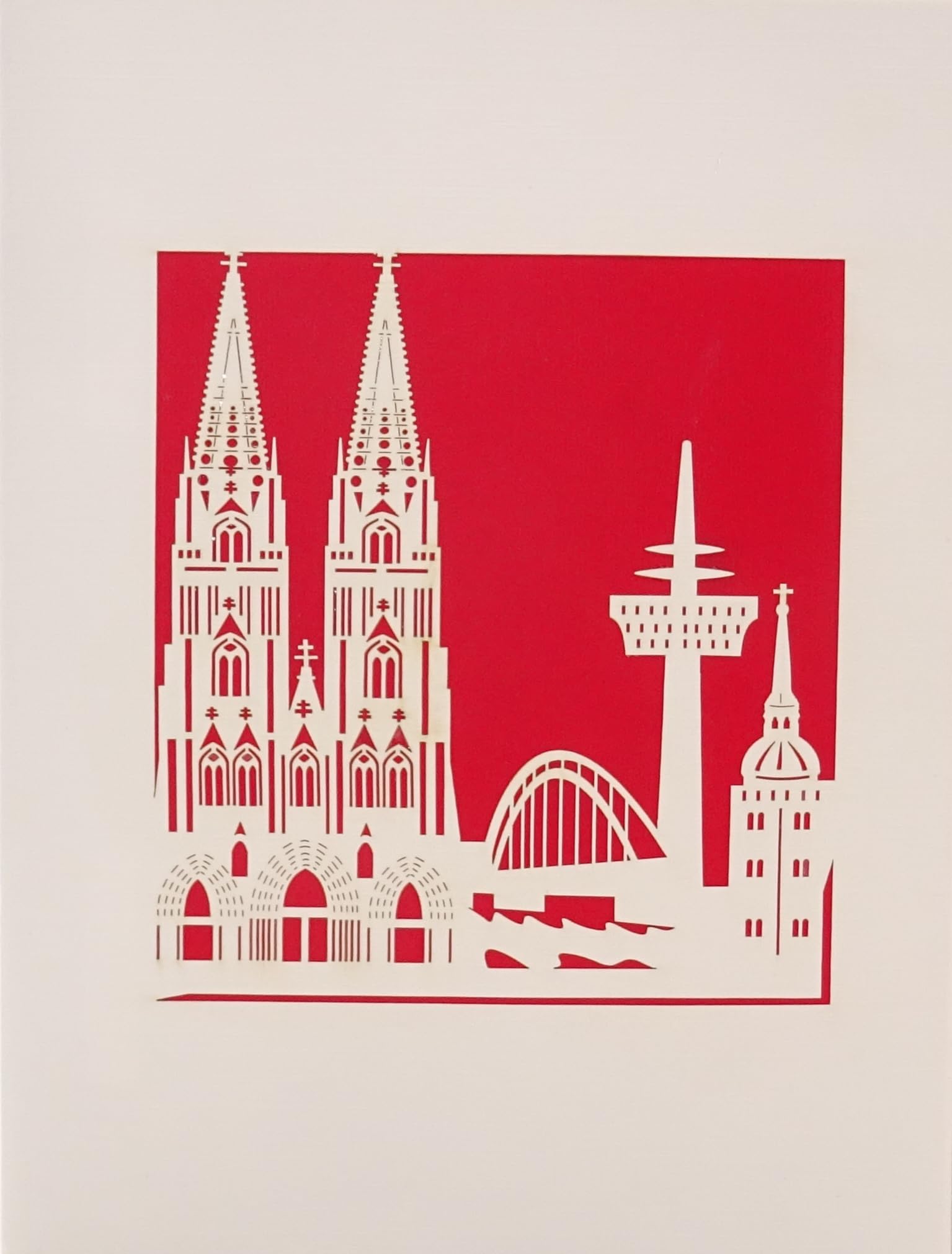 Pop Up Carte "Skyline Köln Panorama De Cologne" U2013 Bon D´achat