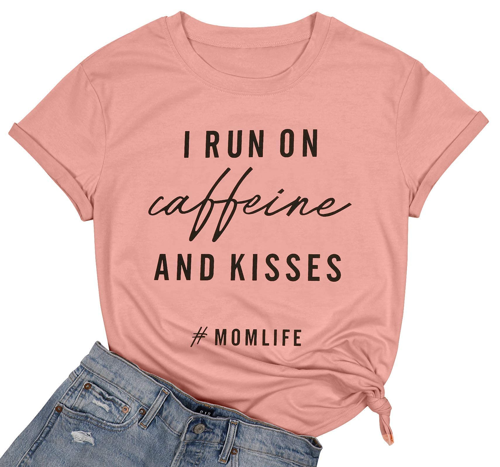 Mama Shirts for Womens Mom Life Graphic Print T-Shirt Funny for Mom