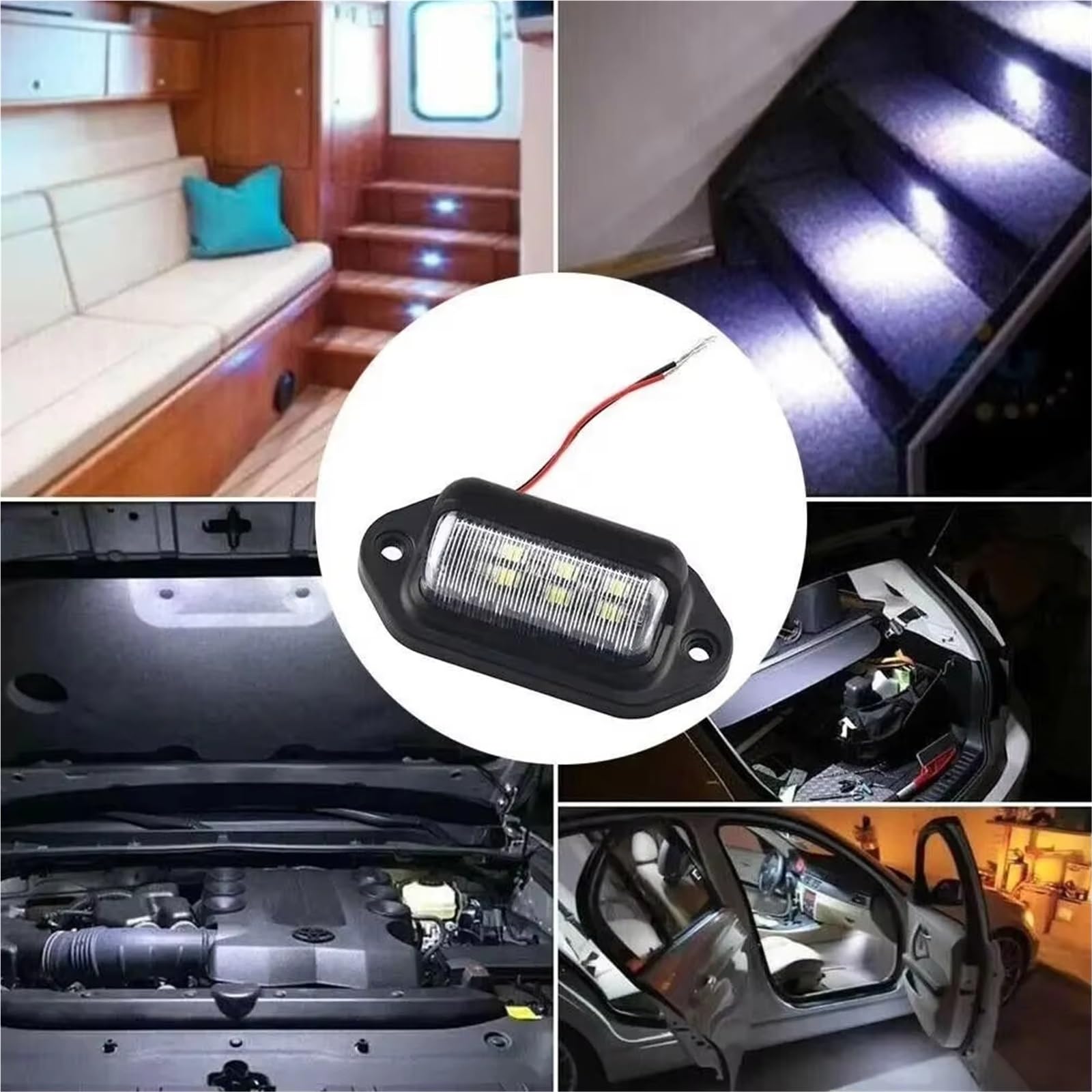 Luces Traseras Matrícula 4 Luces De Matrícula Para Coche 6 LED 12 V 24 Luz Trasera Para SUV Camión Remolque Lámpara Blanca Universales Para