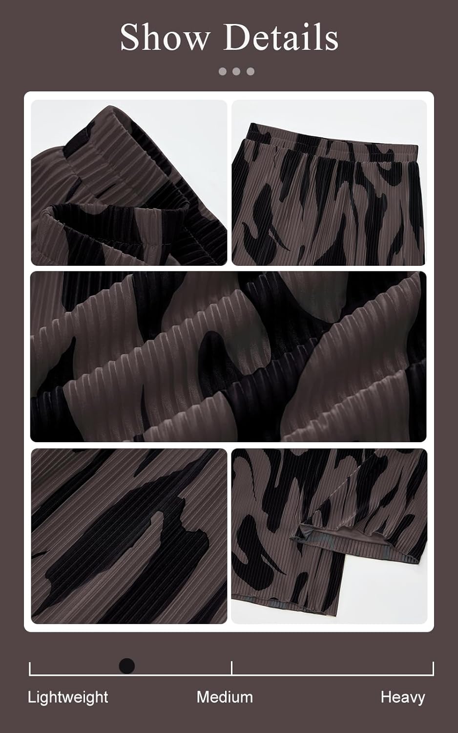 PRETTYGARDEN Womens Pants Dressy Casual Wide Leg Graphic Print Lounge Pants Women Comfy High Waist Pleated Palazzo Pants - Image 5