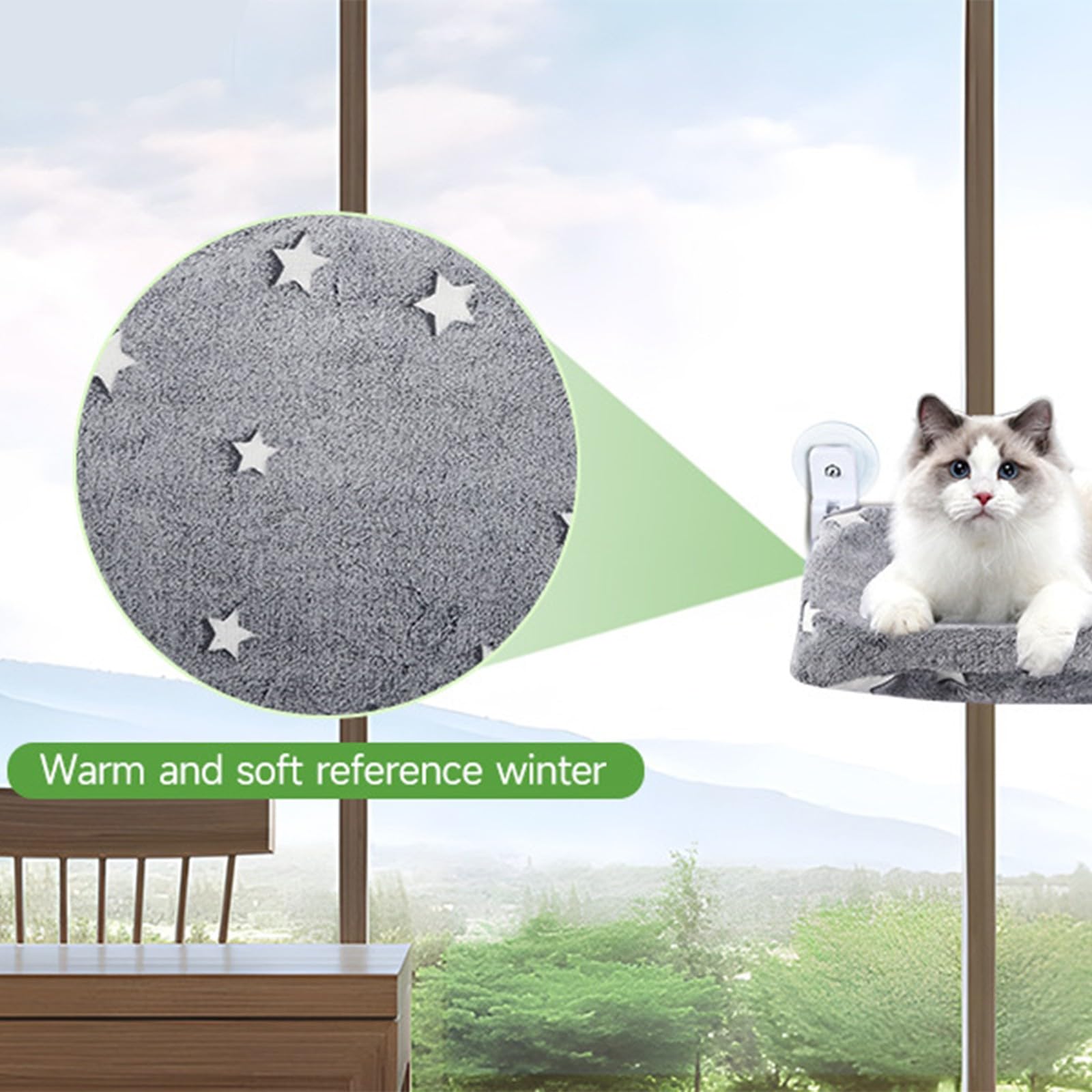 Poggiapiedi per gatti lavabile in lavatrice, con tecnologia di aspirazione antiscivolo e telaio pieghevole salvaspazio, artigli morbidi, posatoi amichevoli per gatti