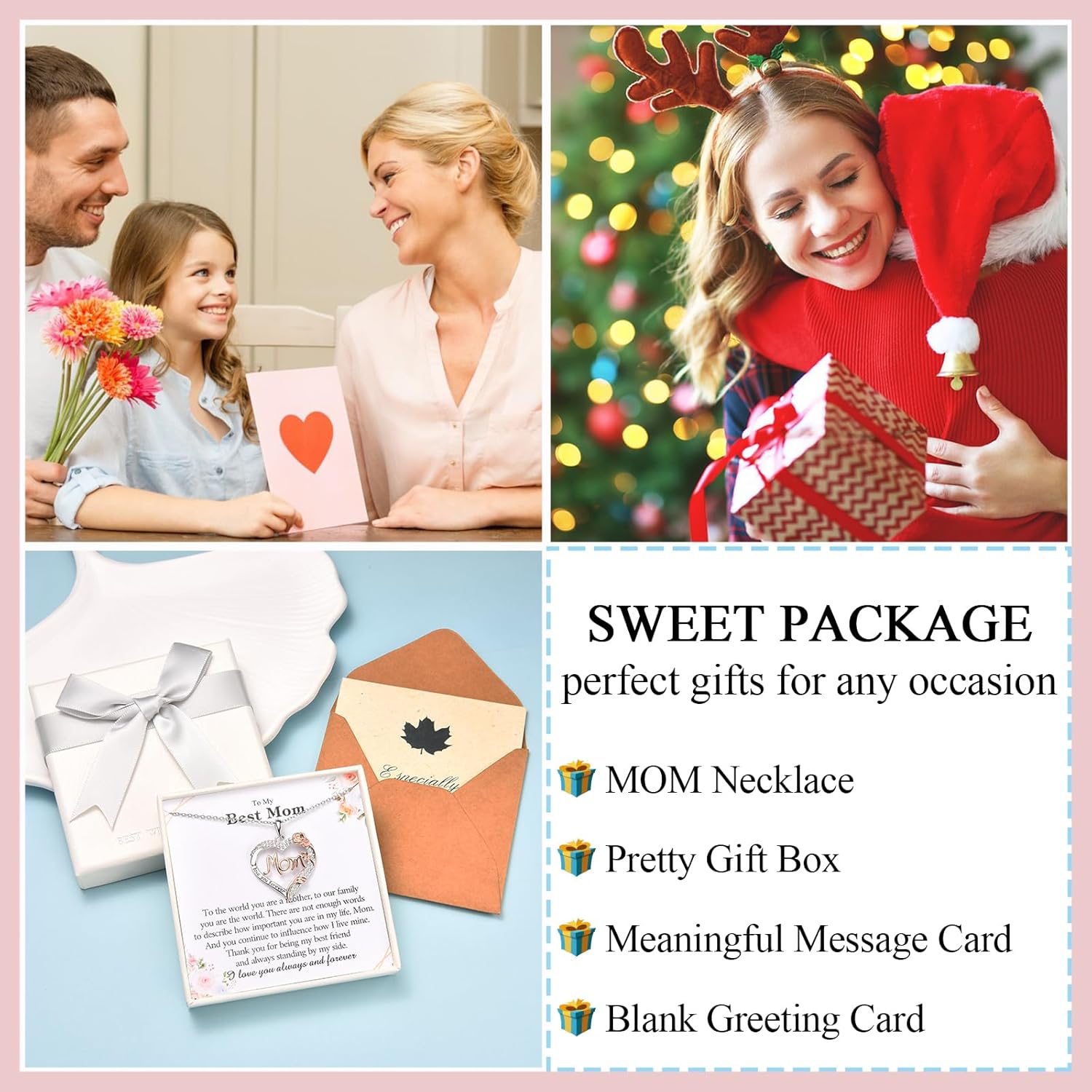 Nana Mom Daughter Necklace Gifts for Nana Grandma Grandmother Mom Daughter, To My Nana Mom Daughter Rose Heart Pendant Necklace Gifts -Birthday Christmas Wedding Retirement Gifts for Women Teen Girls Her - Image 6