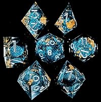 Vista 83 de Resin Cat Head DND Dice, Sharp Edge Dungeons and Dragons Polyhedron Game Dice Set for Role Playing Games RPG Explorer Magic, Holiday Birthday Gifts