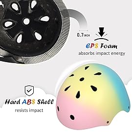 Kids Bike Helmet, Adjustable and Multi-Sport, from Toddler to Youth, 3 Sizes (Pink Yellow Blue)