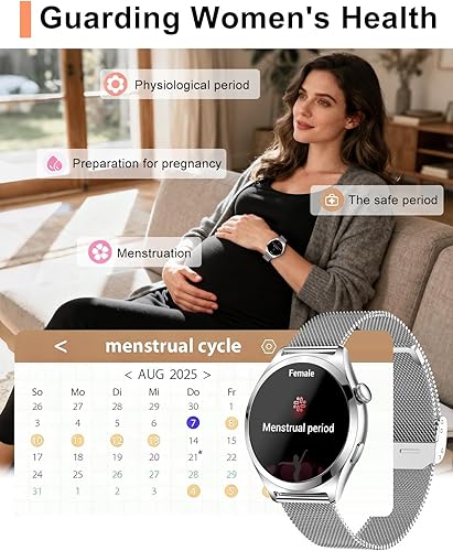 Miniatura 4 de Relojes inteligentes para mujer, 1.27 pulgadas, pantalla táctil TFT, reloj inteligente para responder/hacer llamadas, rastreadores de actividad