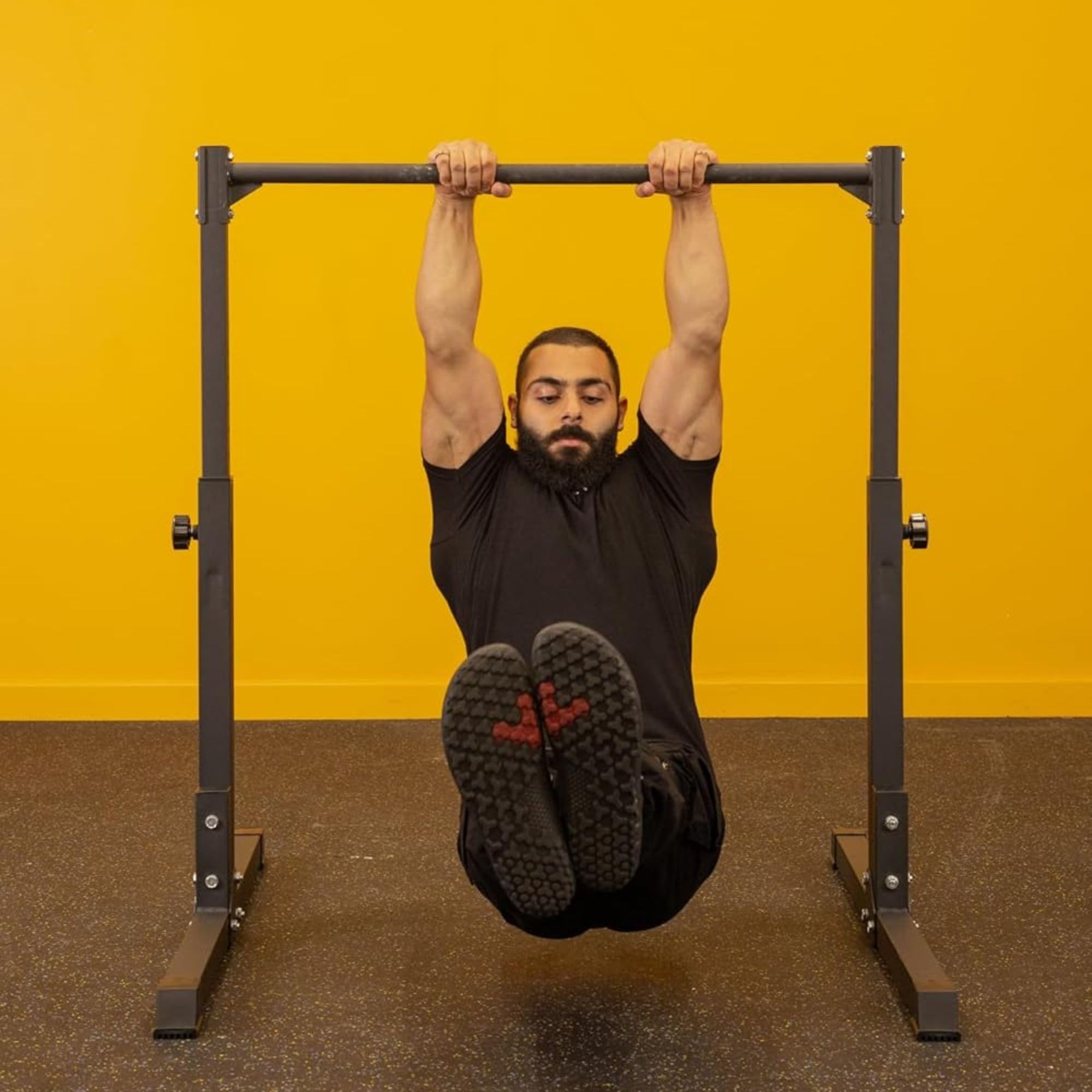 Gravity Fitness Calisthenics Barra estática – Altura ajustable 85-120 cm – Pista de fitness antideslizante para gimnasio en casa, peso corporal y entrenamiento de fuerza – Gimnasia Pull-Up Bar