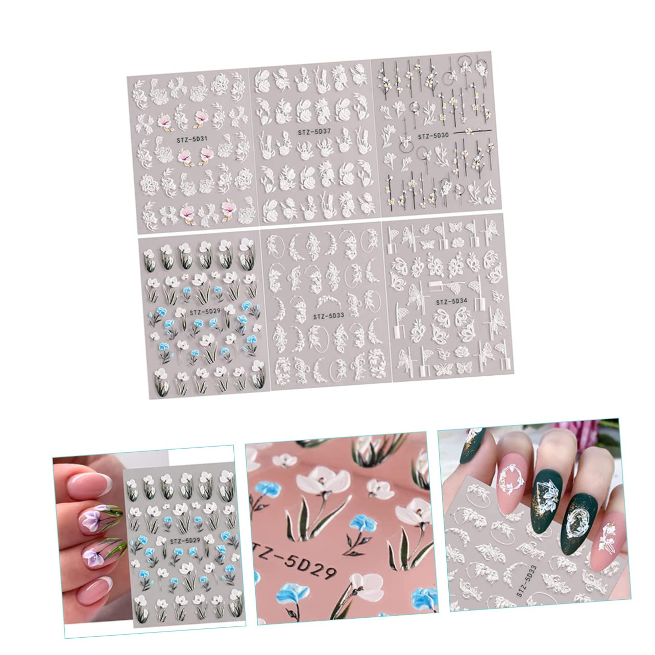 Healeved 18fogli Adesivi Per Unghie Design Per Decorazioni Su Unghie e Scrapbook Facili Applicare e Creativi Per