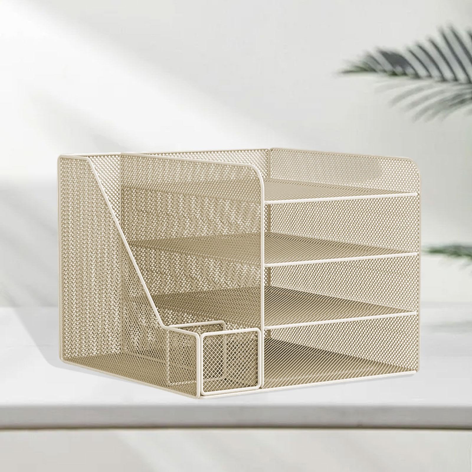BNF® Desktop Organizer Supplies Creative File Holder for Apartment Home Dorm Room Beige|Home & Garden |Household Supplies & Cleaning|Home Organization|Storage Boxes 4