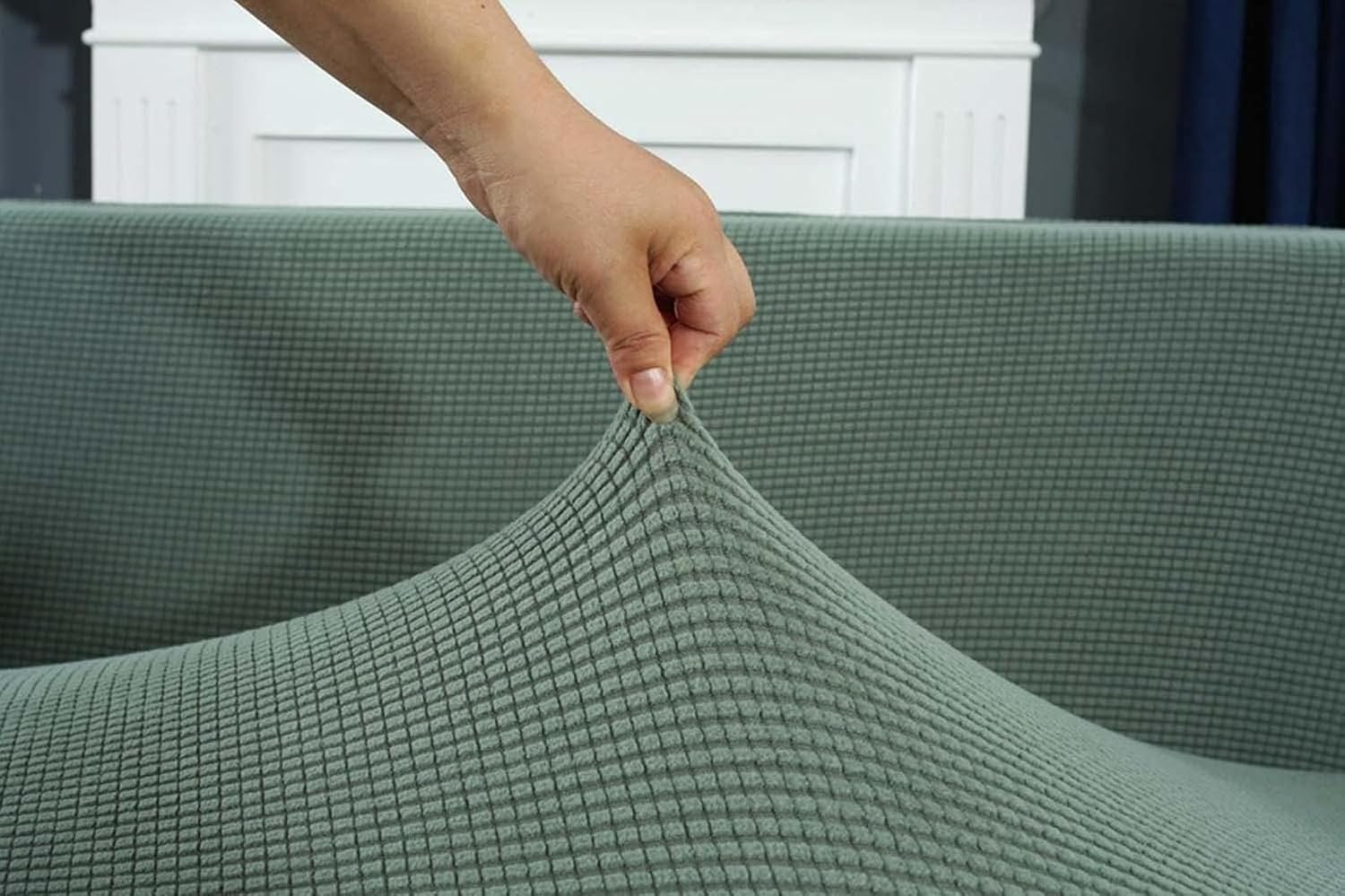 Couch Covers L Shaped Sectional,Sectional Sofa L Shape,Purefit Super Stretch Sofa Slipcover,Thick Couch Covers for 1 2 3 4 Seater, Sectional Sofa L Shape (Green, L-Shape:3 Seater+3 Seater)