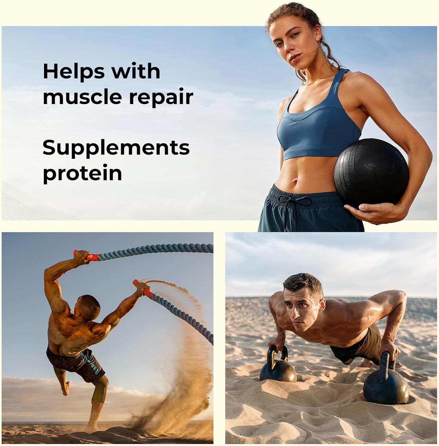 Pea Protein Powder, 24g of Plant-Based Protein, Unflavored, Vegan, Gluten-Free, Non-GMO, No Added Sugar, Easily Digested Isolate Form, 2 lb (30 Servings), Ideal for Vegetarians, Fitness - Image 5