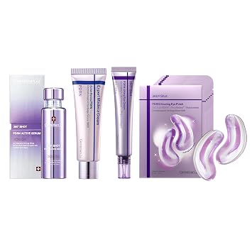CENTELLIAN 24 360o Shot PDRN Complete Anti Aging Bundle, Active Serum, Renew Cream, Lifting Eye Cream & Glowing Eye Patches 1.69+1.69+1.01 fl oz, 6 Sets Korean Skin Care Set for Hydration & Firming