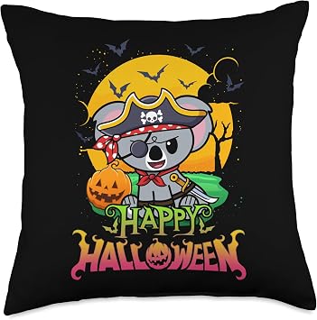 BCC Halloween Shirts Koala Boo Pirate Trick Or Treat Halloween Costume Throw Pillow, 18x18, Multicolor