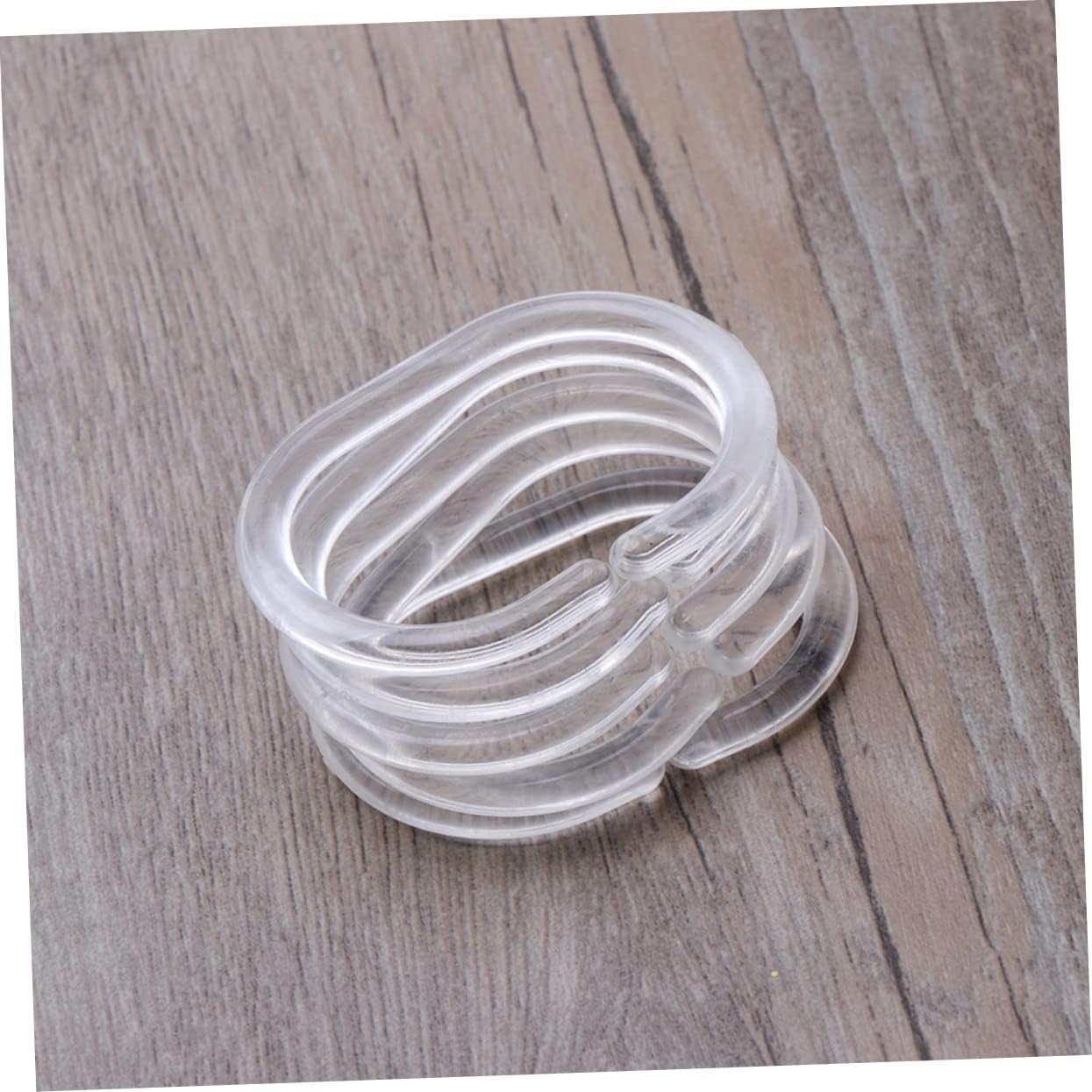 72pcs Rustproof Shower Curtain Hooks Plastic Rings Easy Install Bath Drape Loop Clip Supplies