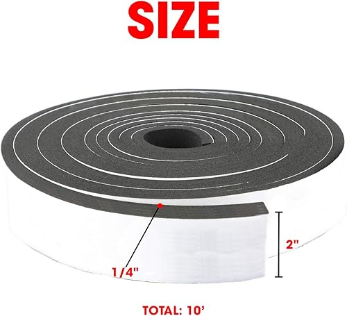Miniatura 3 de Dualplex - Rollo de tira de espuma de neopreno, 1 pulgada de ancho x 10 pies de largo x 18 pulgadas de grosor, sellado contra la intemperie, pelado