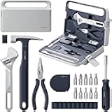16-Piece Home Tool Kit, Basic Hand Tool Set with Storage Box – Includes Screwdriver, Wrench, Hammer, Tape Measure, Plier – Ideal for Household, Garage, Office, Dorm Repairs & DIY Projects