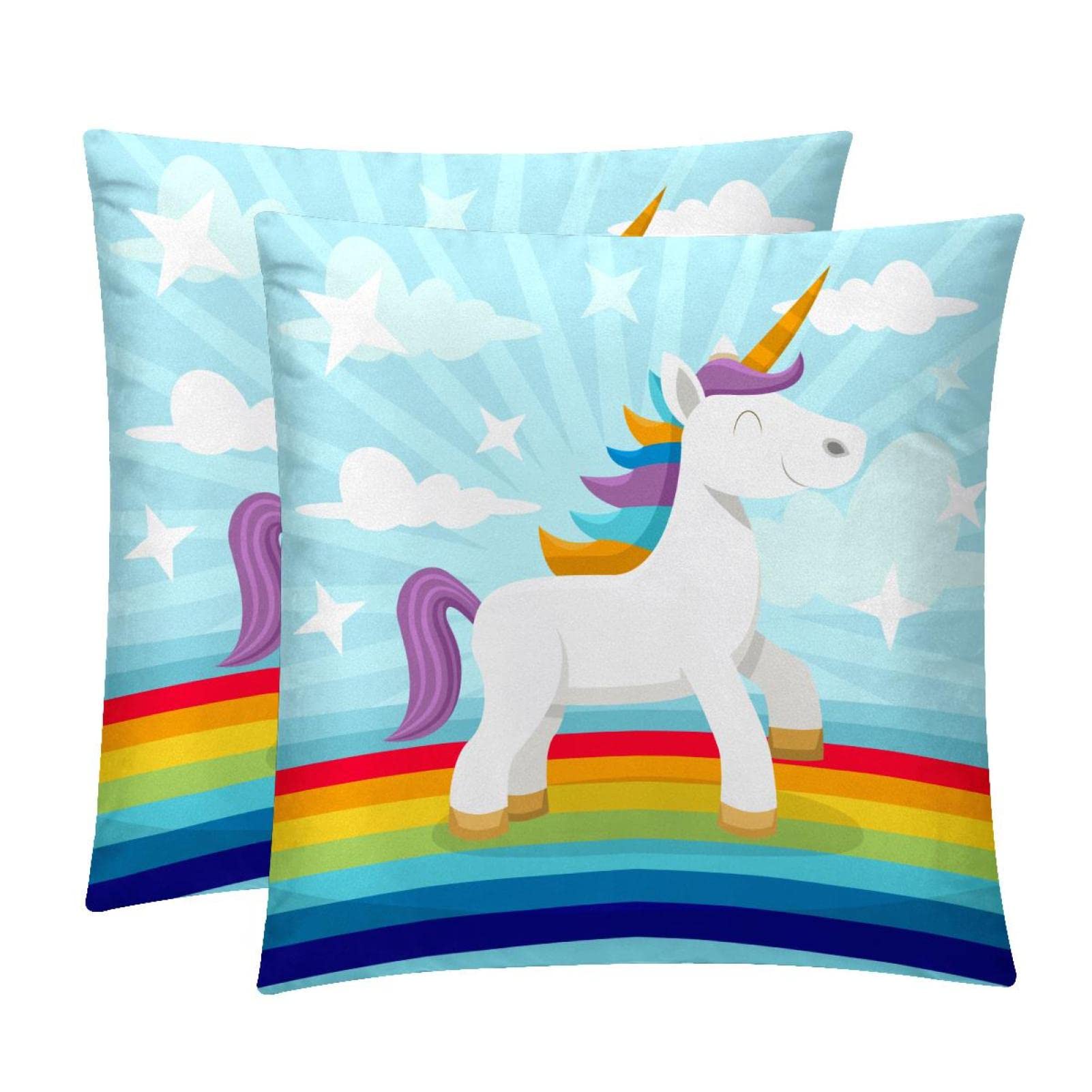 Housses de coussin lombaire licorne et arc-en-ciel pour apporter de la joie a la maison