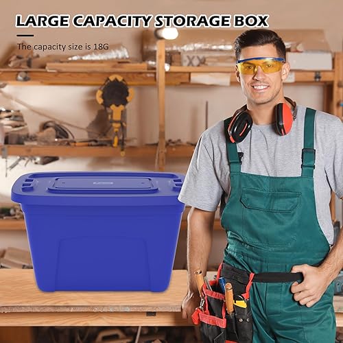 Miniatura 4 de Contenedores de almacenamiento de plástico de 72 cuartos de galón con tapas, contenedores de almacenamiento apilables, organizador anable, bolsas de