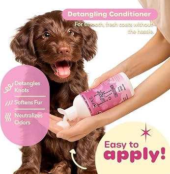 P.E.T. Tangle Off Detangling Conditioner for Dogs & Cats, Cotton Candy Scent Commercial 5 Gallon (640 oz) Pail Moisturizes, Softens & Loosens Knots Sulfate-Free, pH-Balanced, Hypoallergenic