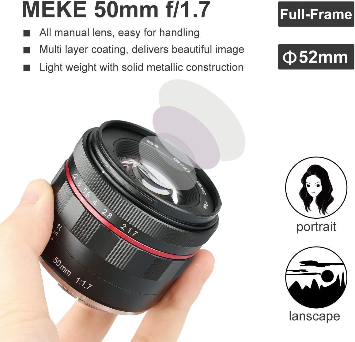 Free Shipping Offer Meike 50mm f1.7 Full Frame Large Aperture Manual Focus Lens for Fujifilm X Mount Mirrorless Camera X-H1 X-Pro2 X-E3 X-T1 X-T2 X-T3 X-T4 X-T10 X-T20 X-T200 X-A2 X-E2 X-E2s X-E1 XPro1 X-S10,etc π Crazy Deals Meike 50mm f1.7 Full Frame Large Aperture Manual Focus Lens for Fujifilm X Mount Mirrorless Camera X-H1 X-Pro2 X-E3 X-T1 X-T2 X-T3 X-T4 X-T10 X-T20 X-T200 X-A2 X-E2 X-E2s X-E1 XPro1 X-S10,etc