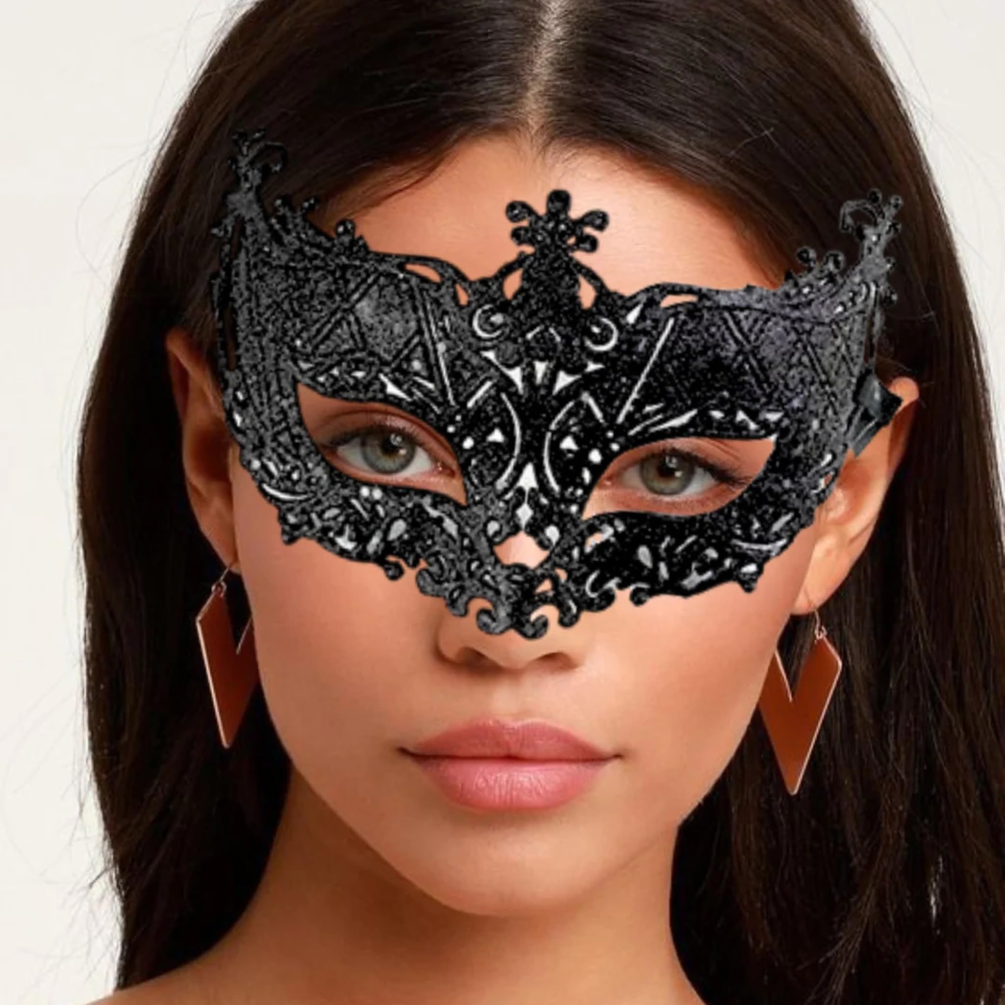 WANNA PARTY 2Pcs Couple Masquerade Masks, Venetian Masquerade Mask for Men, Lace Masks for Women,Halloween Masks Vintage for Costume Party 3