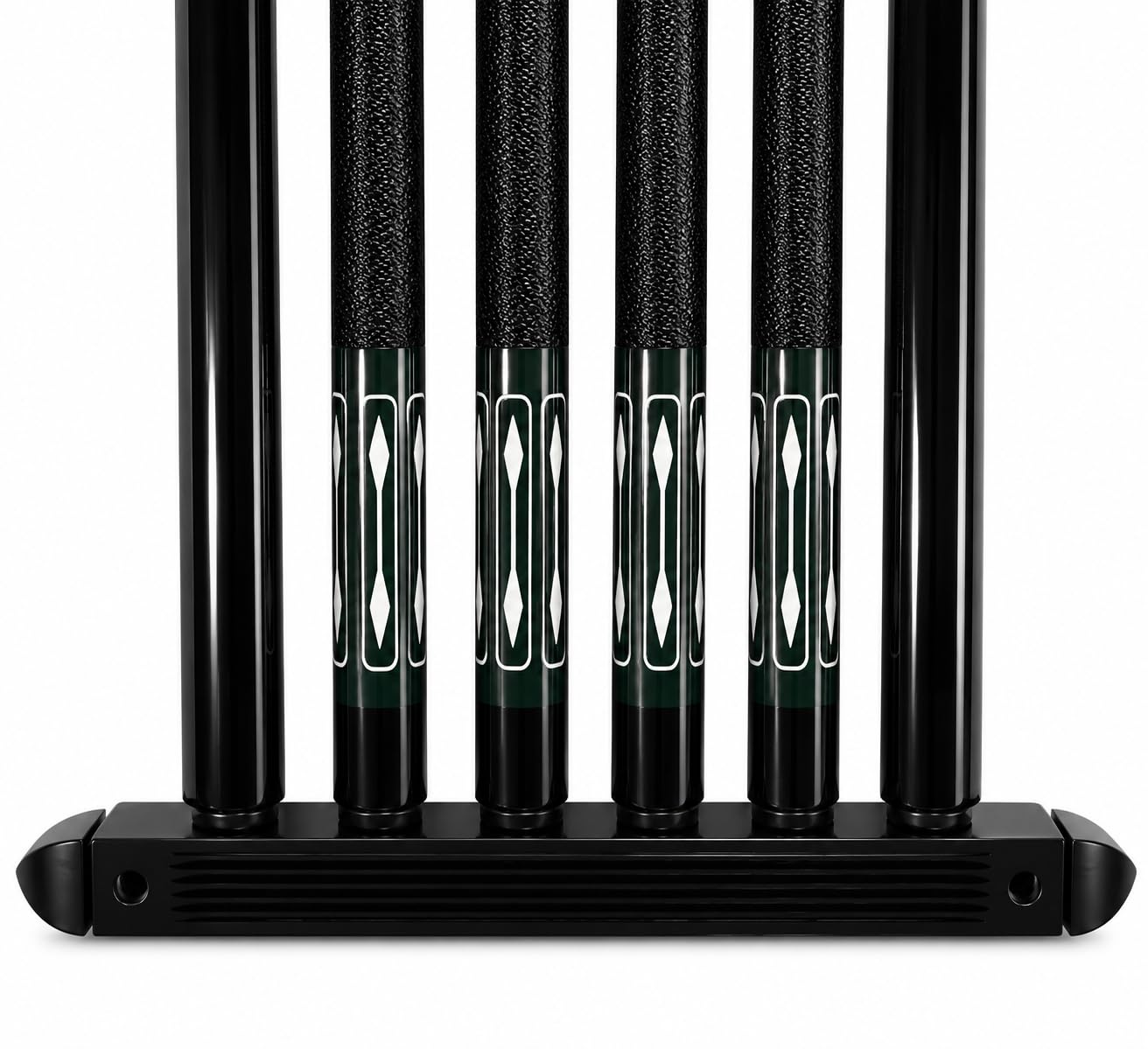 John West Billard Set mit Wandhalterung, 4 Queues 145 cm, 2 Brückenqueues | Queuehalter für 6 Queues, Zweiteilige Billardqueues, Pool Billard Zubehör Set