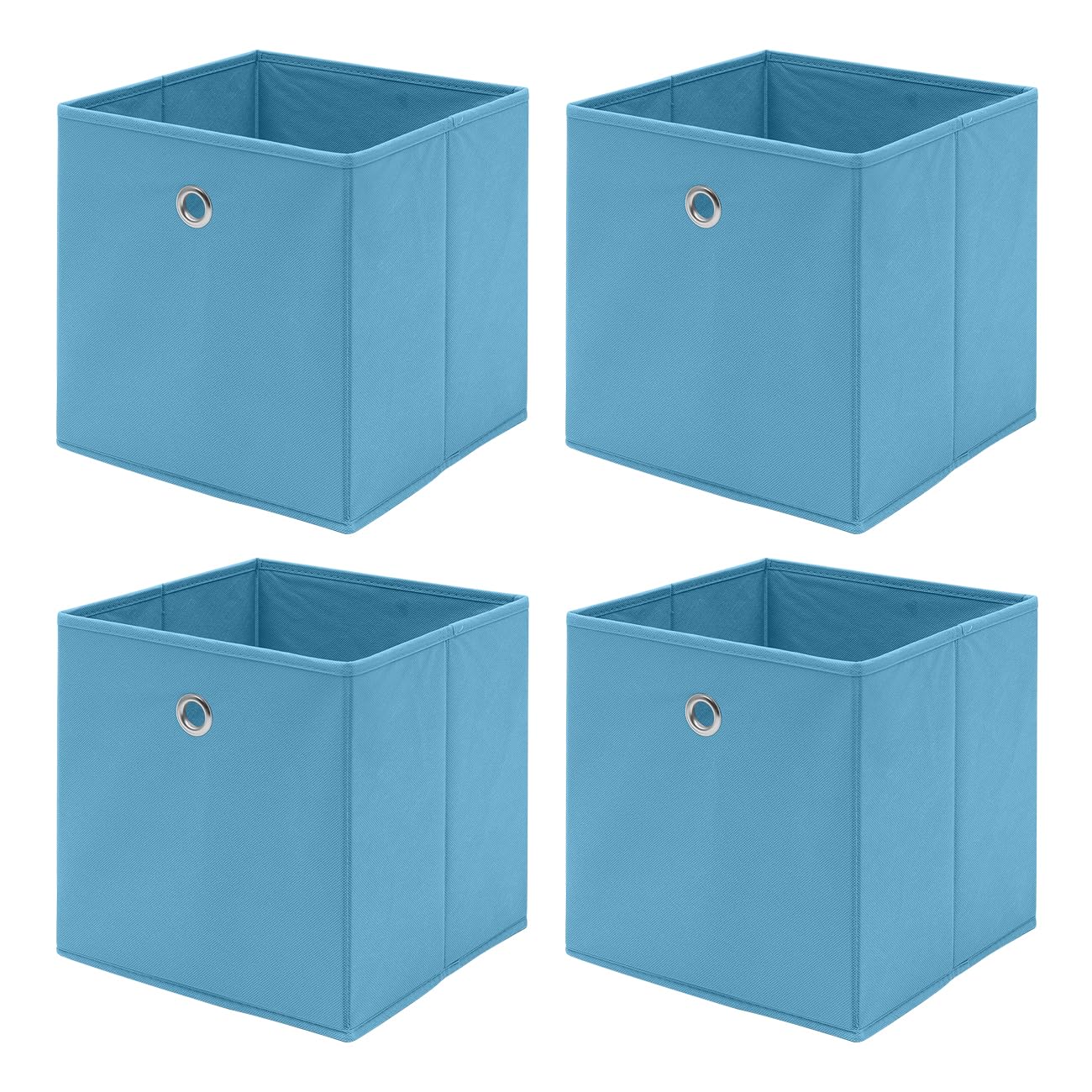Homullel Foldable Storage Cube Boxes Set of 4, Storage Unit Box with Eyelet, Collapsible Storage Bins Organiser for Shelf Closet Organization