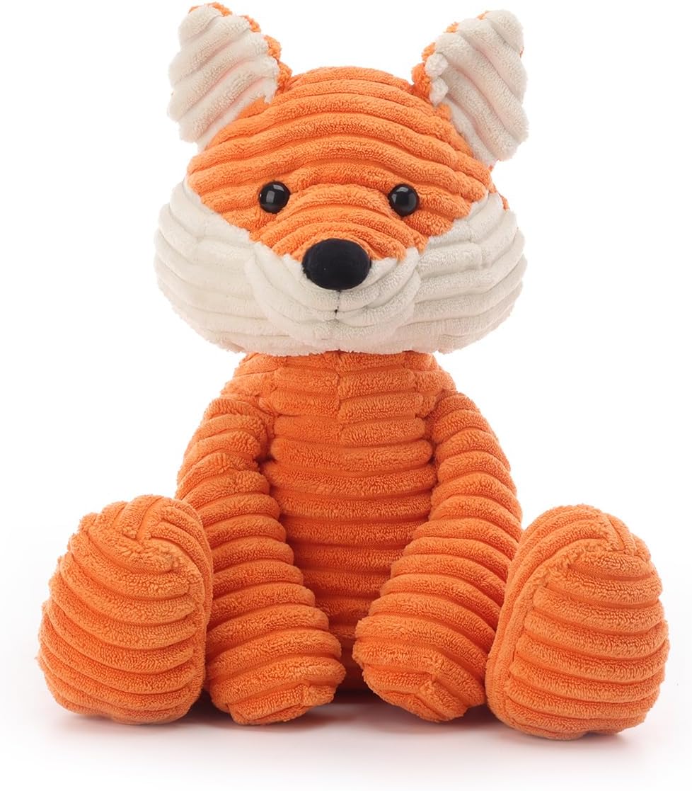 Apricot Lamb Toys Plush Corduroy Fox Stuffed Animal Soft Cuddly Perfect for Child (Medium, 12 Inches)