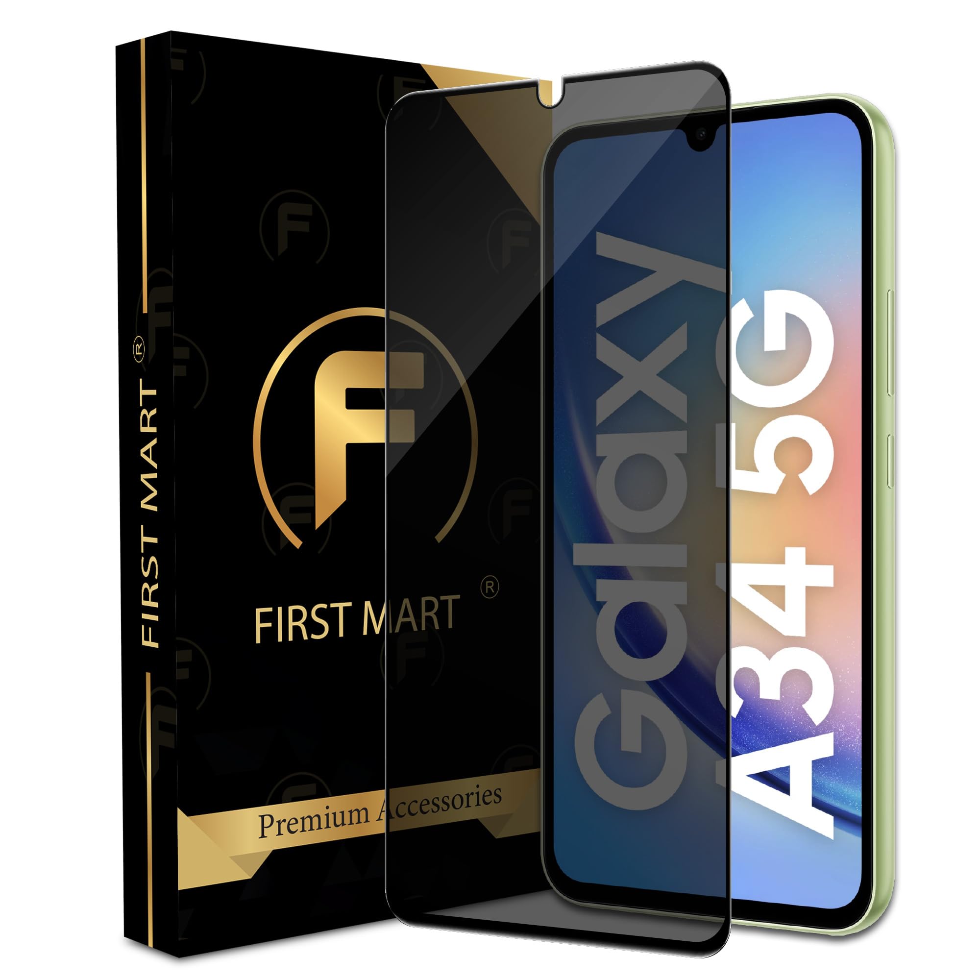 FIRST MART Privacy Tempered Glass for Samsung A34 5G / Samsung M34 5G / F34 5G with Edge to Edge Full Screen Coverage with Easy Installation Kit | Anti Spy Glass (B0CGNYDWTS) Amazon Price History, Amazon Price Tracker