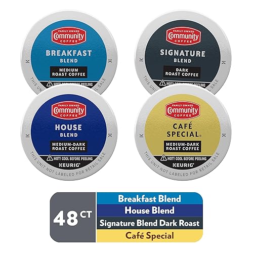 Miniatura 2 de Community Coffee Paquete variado de 48 cápsulas de café, tostado medio oscuro, compatibles con cafeteras Keurig 2.0 K-Cup, 12 unidades (paquete de 4)