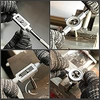 Vista 6 de BeHappy Juego de machos y terrajas de 40 piezas, tamaño métrico estándar M3 a M12, juego de herramientas de roscado para cortar roscas externas e