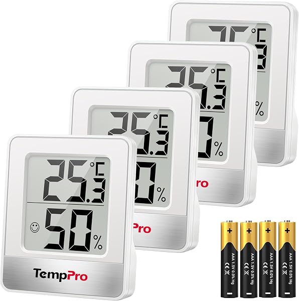 TempPro TP49 thermomètre hygromètre, lot de 4
