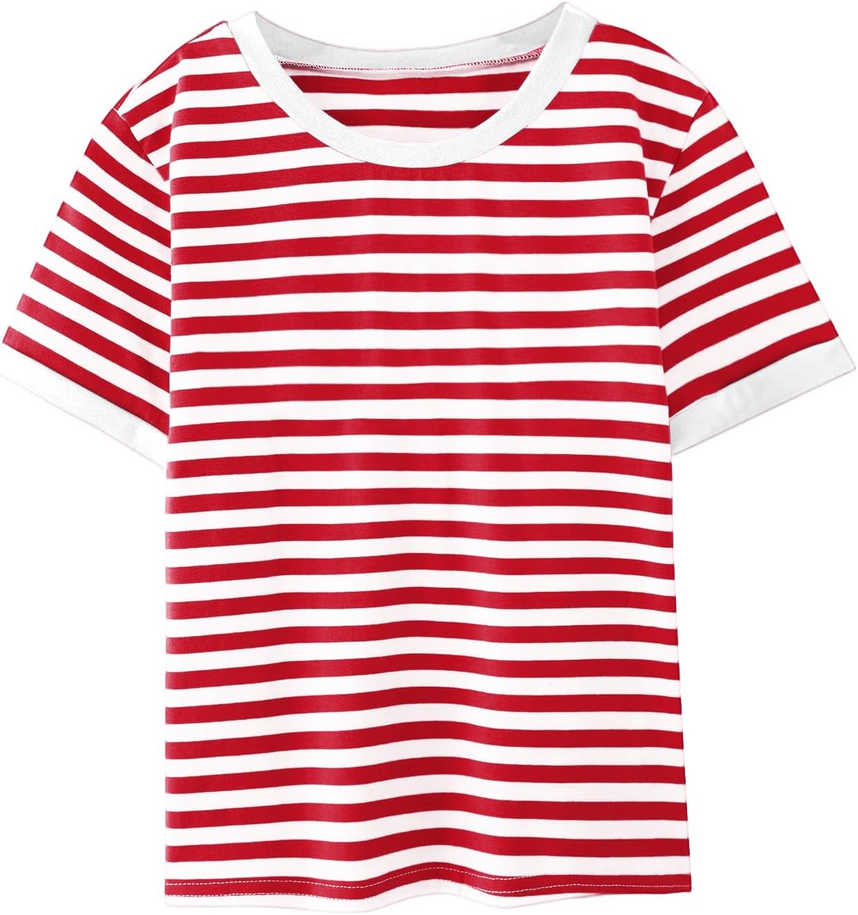 Girls Striped Shirt Short Sleeve Tops Casual Tees