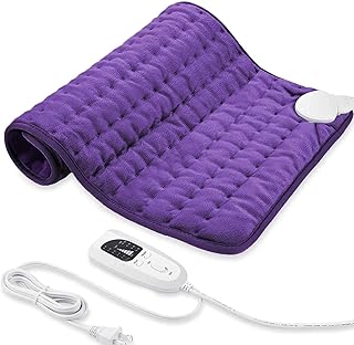 24"X20" Electric Heating pad with 6 Heat Settings, Auto Shut Off, Dry Electric Heating for Back Neck Knee Arms Legs Shoulder Heat Pads for Christmas Birthday Father's Day Mother's Day (Dark Purple)
