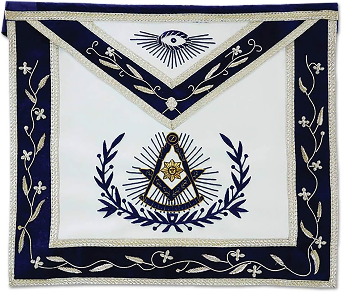 The Masonic ExchangePast Master with Embroidered Border Apron - [Blue & White]