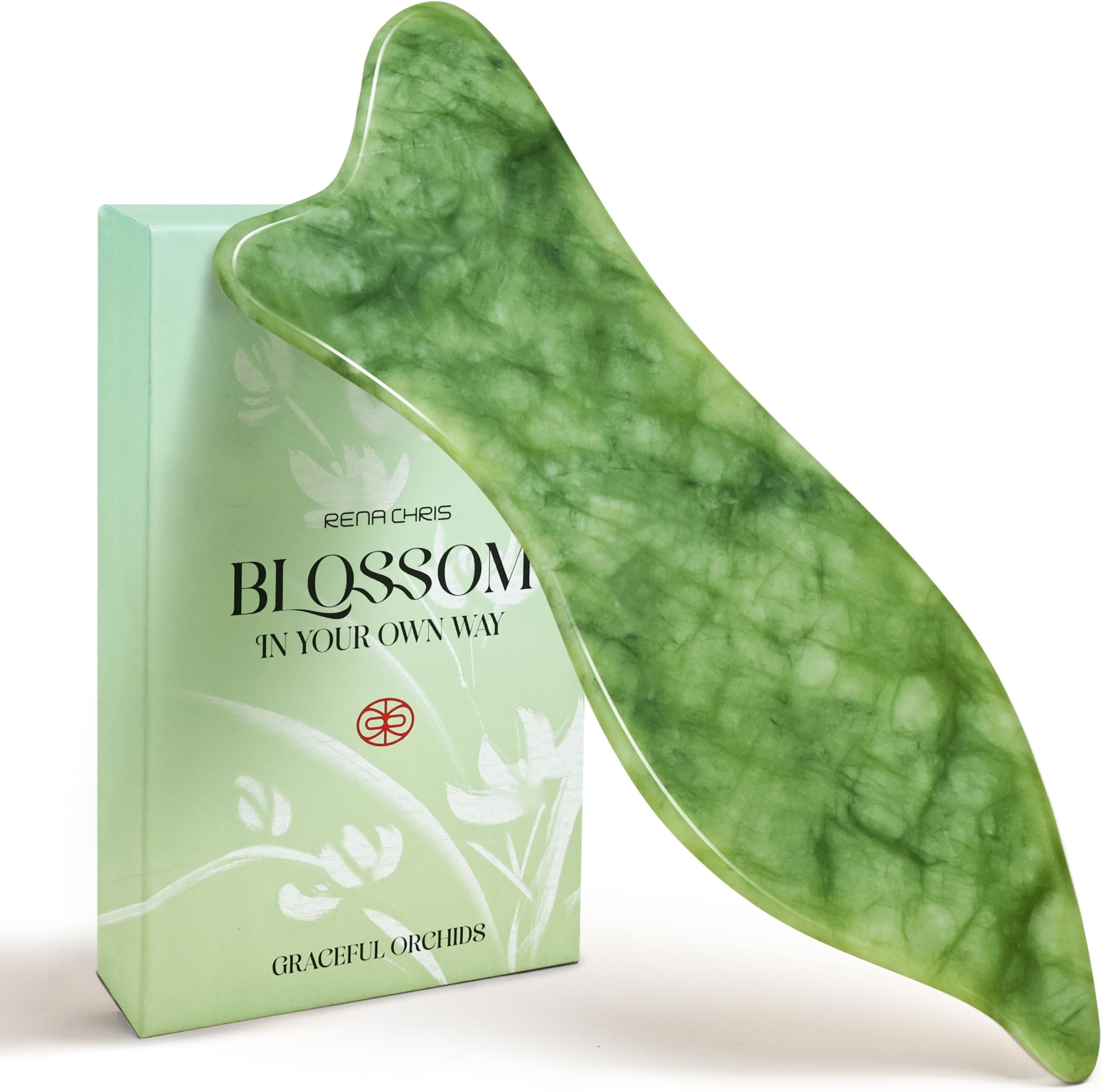 Gua Sha Facial Tools - Acupressure & Gua Sha, Jade Gua Sha Stone for Face Massage, Jawline Sculpting and Puffiness Reducing, Skin Care Tool with User Manual